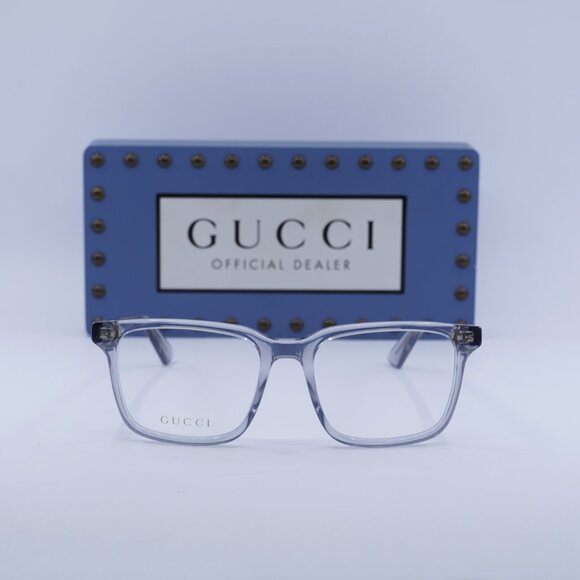 Gucci GG1120O 005 Square 55mm Eyeglasses - Transparent Blue - Picture 4 of 12